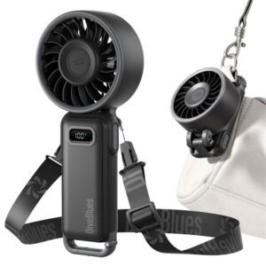 DiveBlues Rechargeable Turbo Powered 3600mAh High-Capacity Battery Fan
