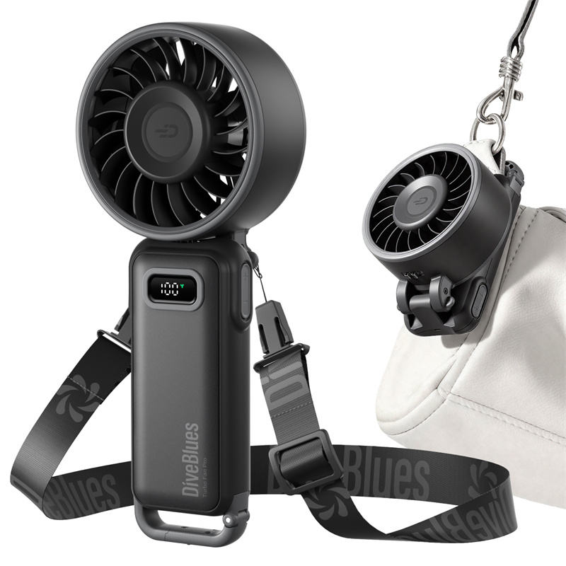 DiveBlues Rechargeable Turbo Powered 3600mAh High-Capacity Battery Fan